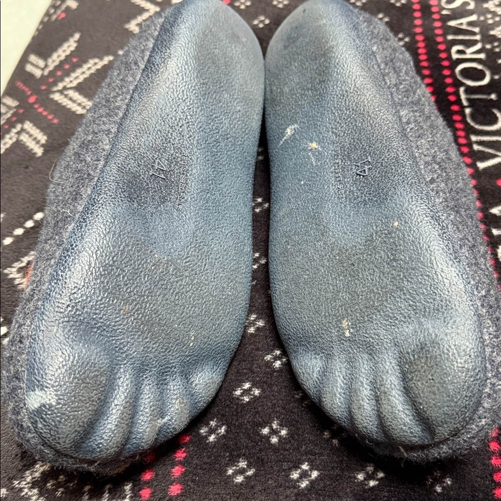 Haflinger Blue and Red Embroidered Slippers Sz 41 good condition only worn few X - Picture 3 of 5